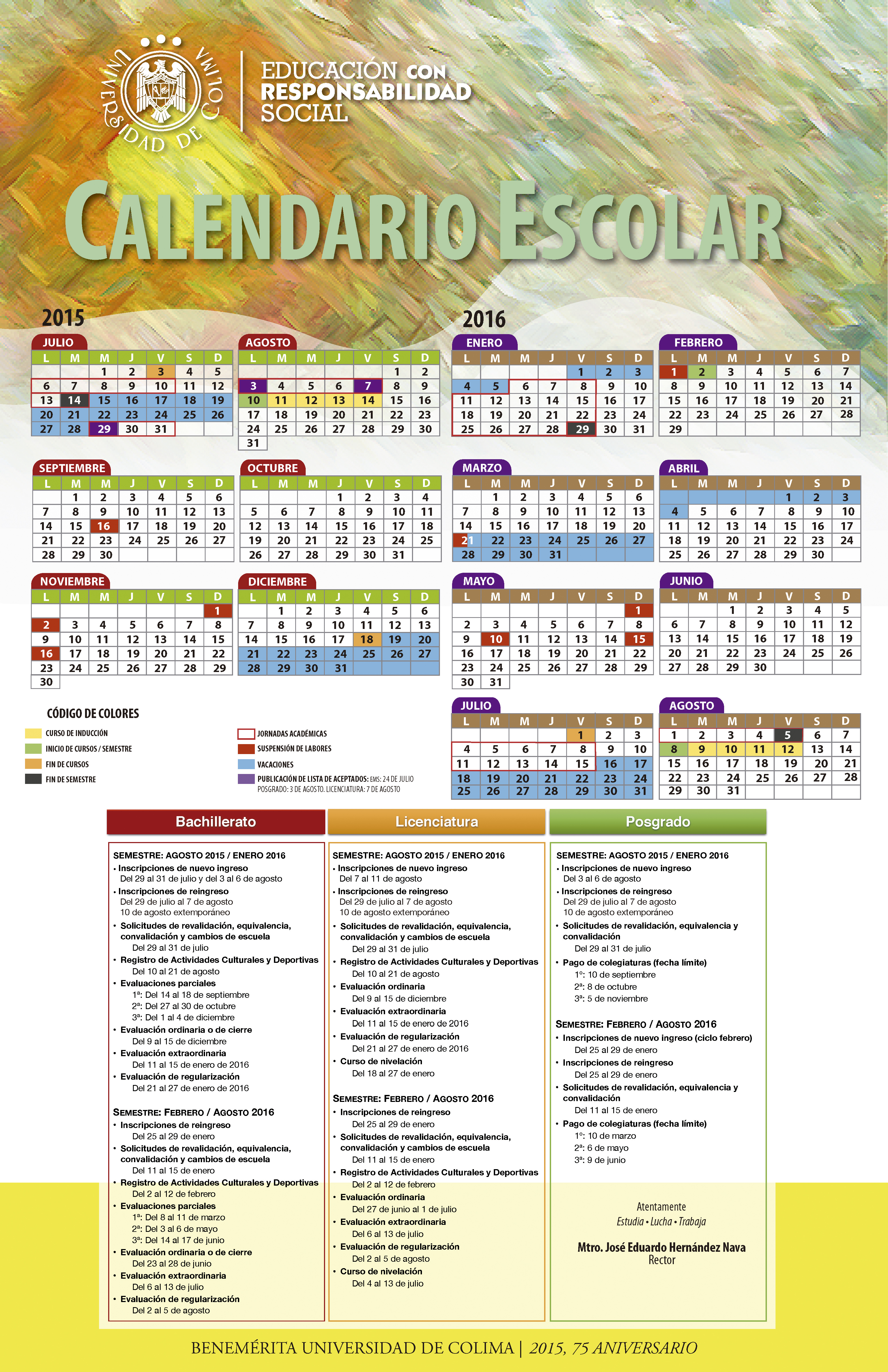 calendario escolar2015 2016
