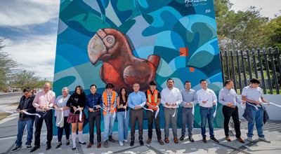 Inauguran mural “Territorio loro”, en el  acceso principal al campus Coquimatlán